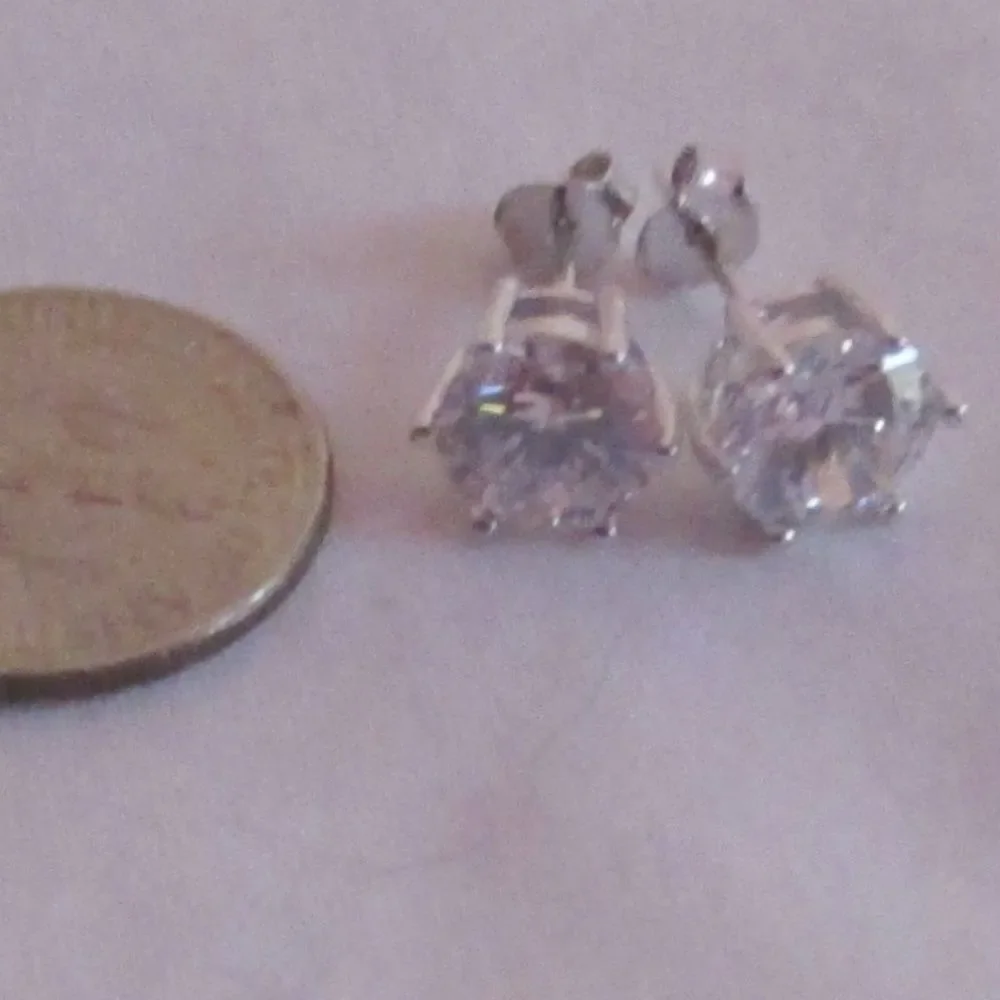 Simulated Diamond Ring Earring Set Sterling Size 8